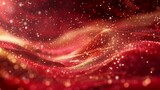Fantastic Elegant Red Festive Background with Golden Glitter hyper realistic 