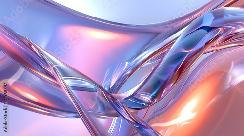 3d rendering of abstract metallic background with some smooth lines in it