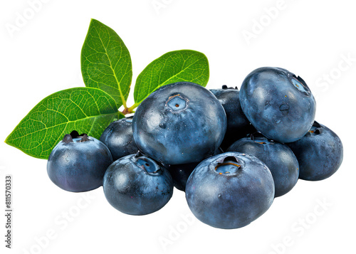fresh and healthy blueberry fruit on transparent background