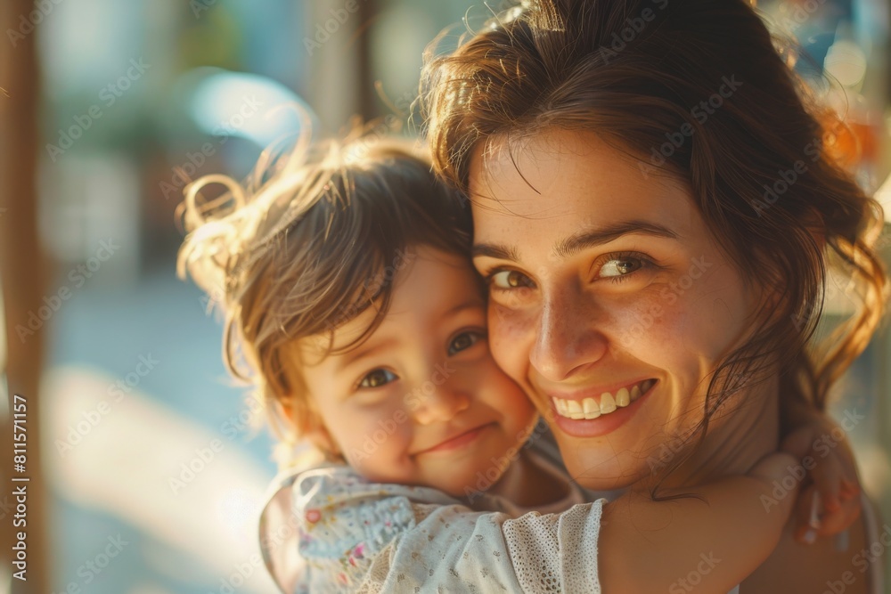 Happy Mother and her child created with Generative AI