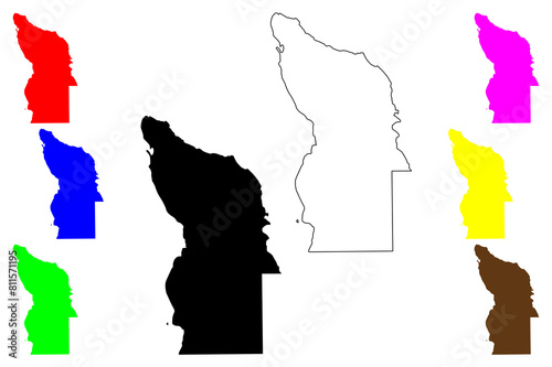 City and Borough of Wrangell, Alaska (Boroughs and census areas in Alaska, United States of America,USA, U.S., US) map vector illustration, scribble sketch Wrangell map