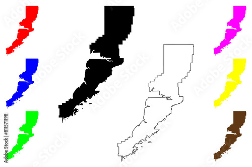 Lake and Peninsula Borough, Alaska (Boroughs and census areas in Alaska, United States of America,USA, U.S., US) map vector illustration, scribble sketch Lake and Peninsula map