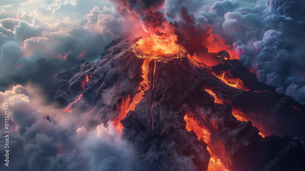 A volcano is a vent in the Earth's crust through which magma, ash, and gases escape.