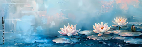 water lily dreams come true a serene scene of white and pink flowers floating on blue water