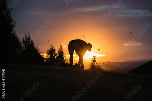 Sunrise Photographer with balloons in background