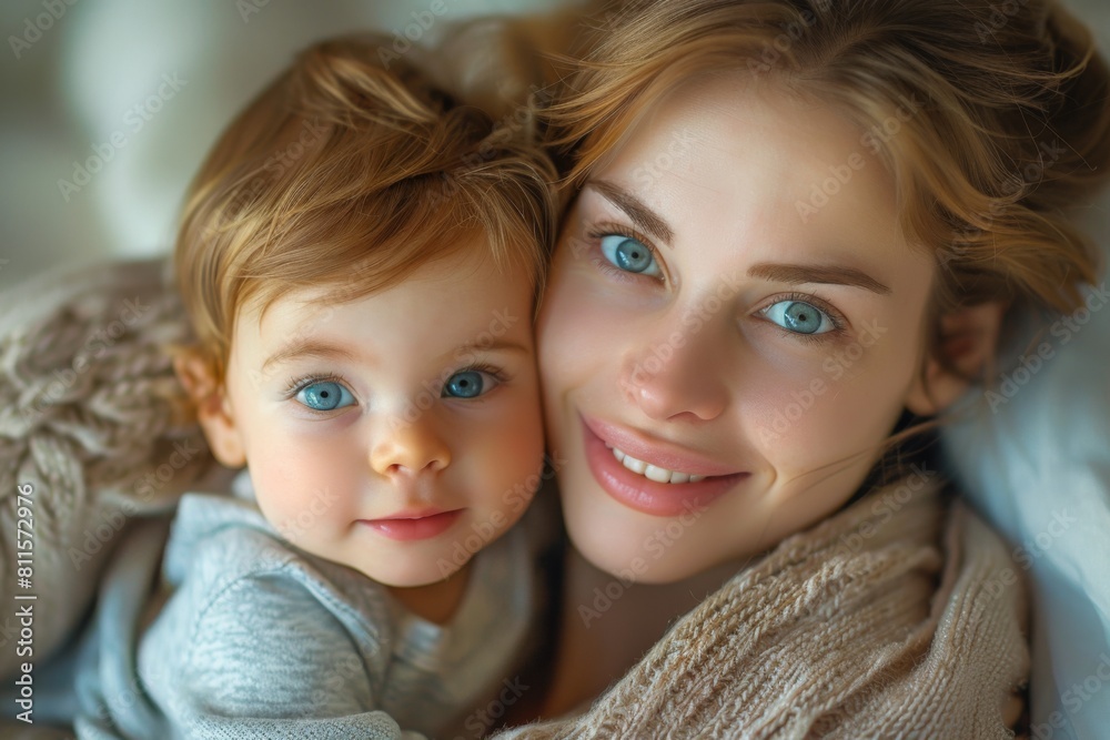 Happy Mother and her child created with Generative AI Happy Mother and her child created with Generative AI