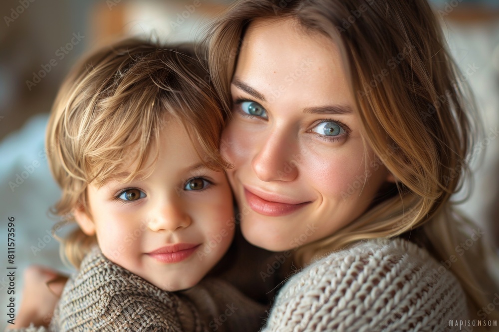 Happy Mother and her child created with Generative AI Happy Mother and her child created with Generative AI