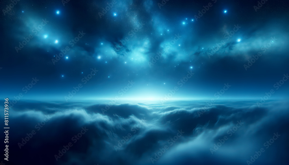 Ethereal clouds and starry night sky, digital artwork, placed on a dramatic celestial background, concept of exploration. Generative AI Ethereal clouds and starry night sky, digital artwork, placed on a dramatic celestial background, concept of exploration. Generative AI