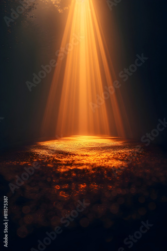 Radiant Celestial Beam Illuminating the Darkness with Ethereal Splendor