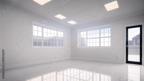 3d modeling of Minimalist Modern Interior an Empty Room Illuminated by Natural Light, Mockup, Interior Design Ideas, White Room, Minimalist Background, Modern Interior Concept, Modern Aesthetics