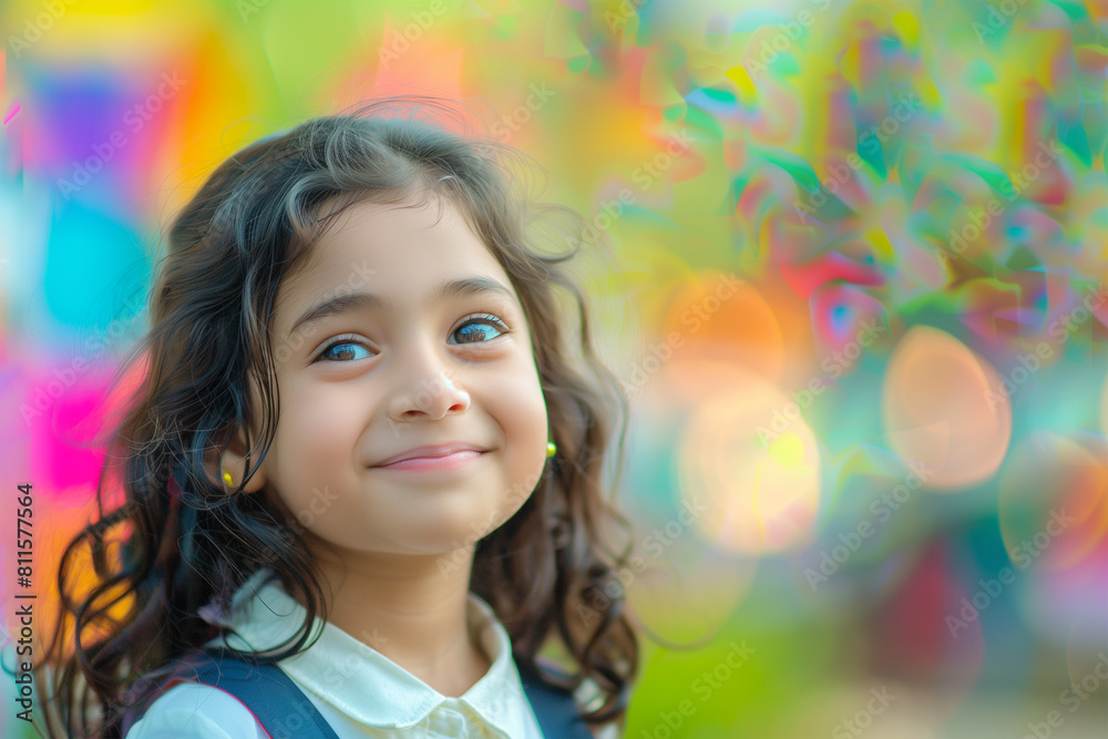 portrait happy school kid in classroom portrait happy school kid in classroom