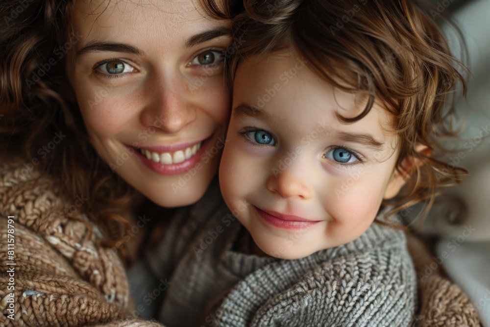 Happy Mother and her child created with Generative AI Happy Mother and her child created with Generative AI