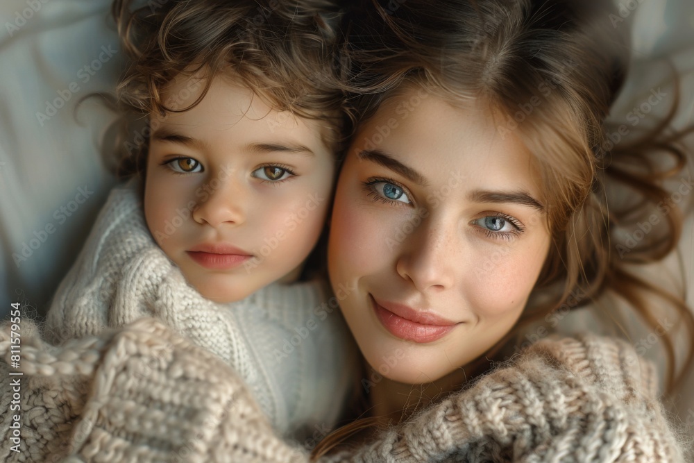 Happy Mother and her child created with Generative AI Happy Mother and her child created with Generative AI