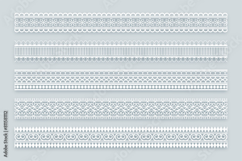 classic style lace pattern ethnic banner in set