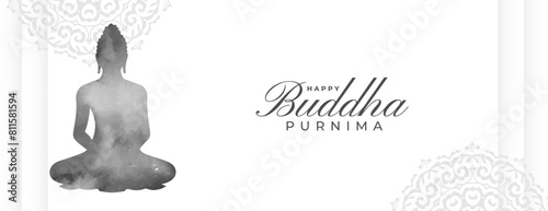 elegant buddha purnima holiday grey wallpaper design