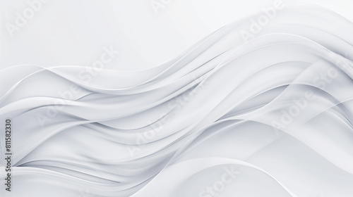 Elegant white satin fabric with smooth waves, abstract digital art on a light background, concept of luxury and elegance. Generative AI