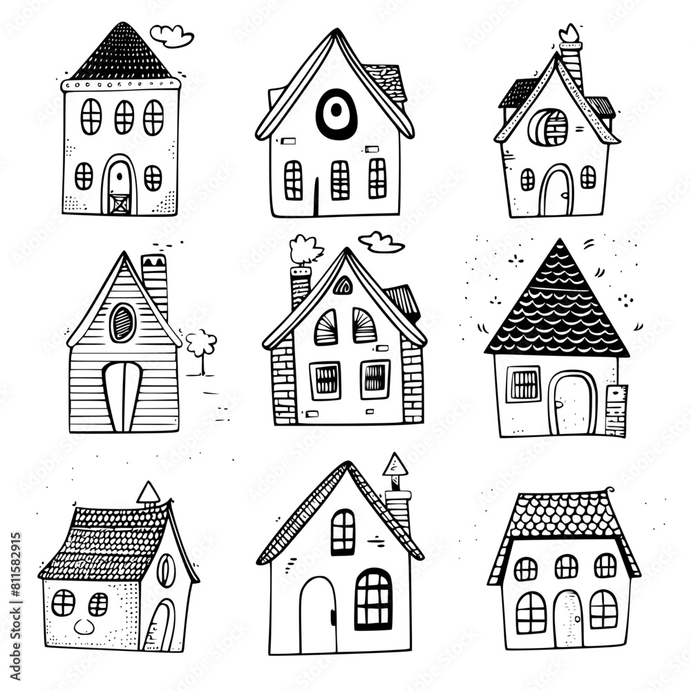 house, home, icon, building, vector, set, estate, symbol, architecture, illustration, real, design, roof, urban, window, sign, construction, element, silhouette, city, black, art, property, door, cott
