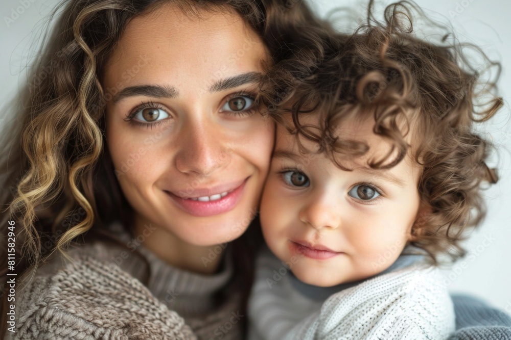 Happy Mother and her child created with Generative AI Happy Mother and her child created with Generative AI