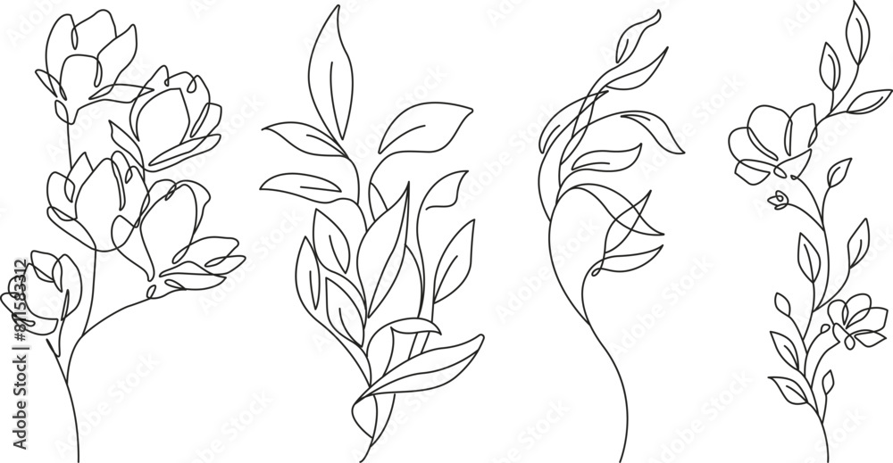 Flowers Line Art Vector Illustrations Set for Prints, Social Media, Icons. Floral Trendy Templates Minimalist Style. Set of Abstract Flowers in Line Style. Hand Drawn Doodle Template Collection Flowers Line Art Vector Illustrations Set for Prints, Social Media, Icons. Floral Trendy Templates Minimalist Style. Set of Abstract Flowers in Line Style. Hand Drawn Doodle Template Collection