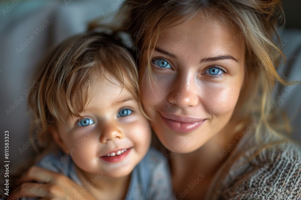 Happy Mother and her child created with Generative AI Happy Mother and her child created with Generative AI