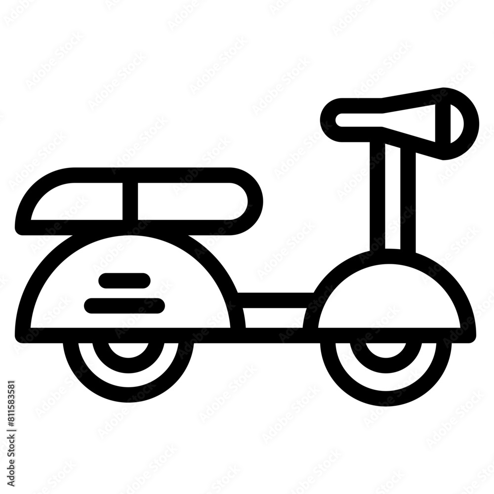 scooter Icon in Line Style scooter Icon in Line Style