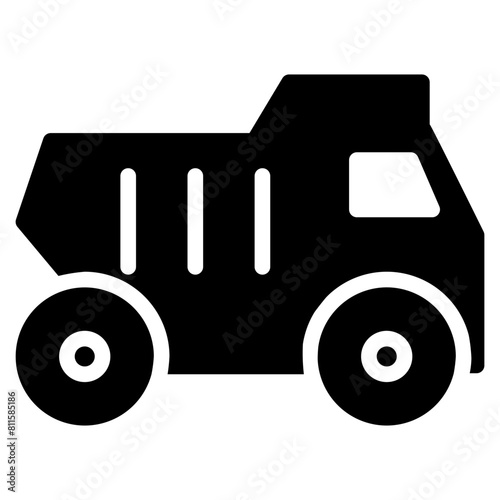 Dump Truck Icon in Solid Style