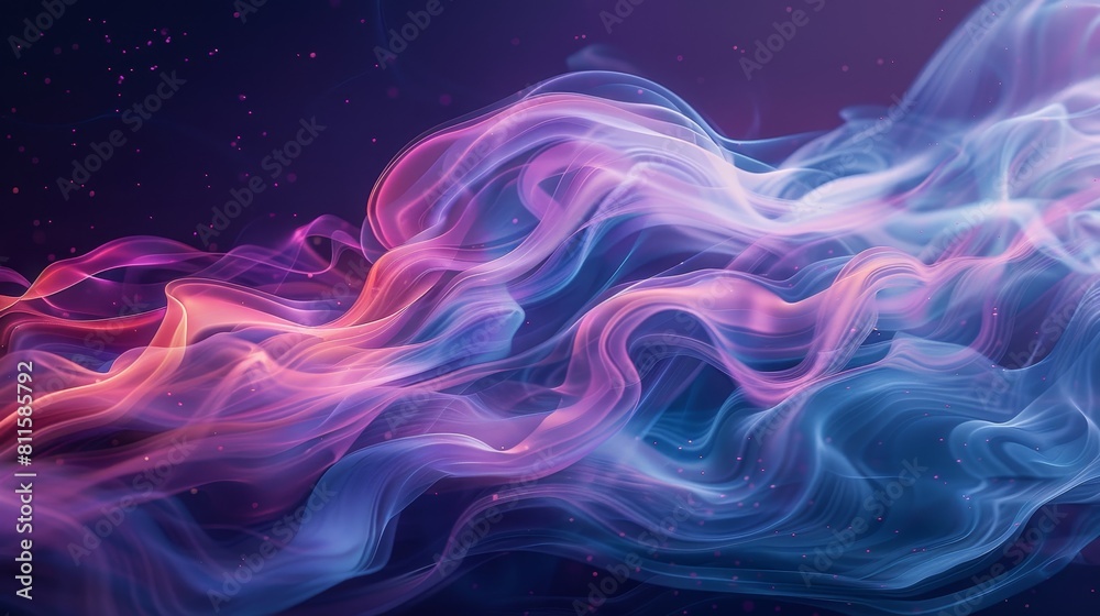 Multicolored abstract smoke waves dancing in a vibrant cosmic display Multicolored abstract smoke waves dancing in a vibrant cosmic display