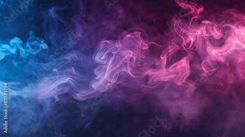 Purple and blue smoke intertwining in an ethereal abstract visual photo