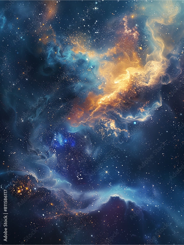 Fototapeta premium Infinite Cosmos: Delve into a background theme embodying the vastness and limitless expanse of the cosmos.