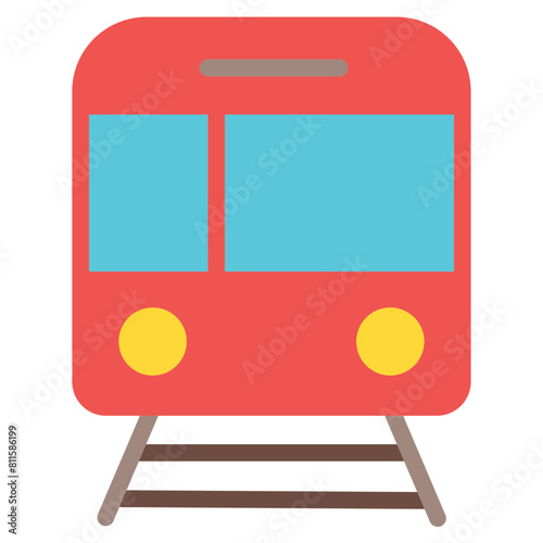 Train Icon in Flat Style