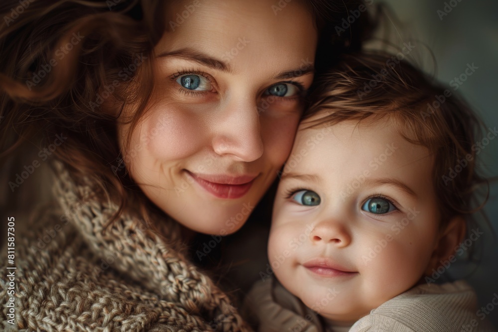 Happy Mother and her child created with Generative AI Happy Mother and her child created with Generative AI
