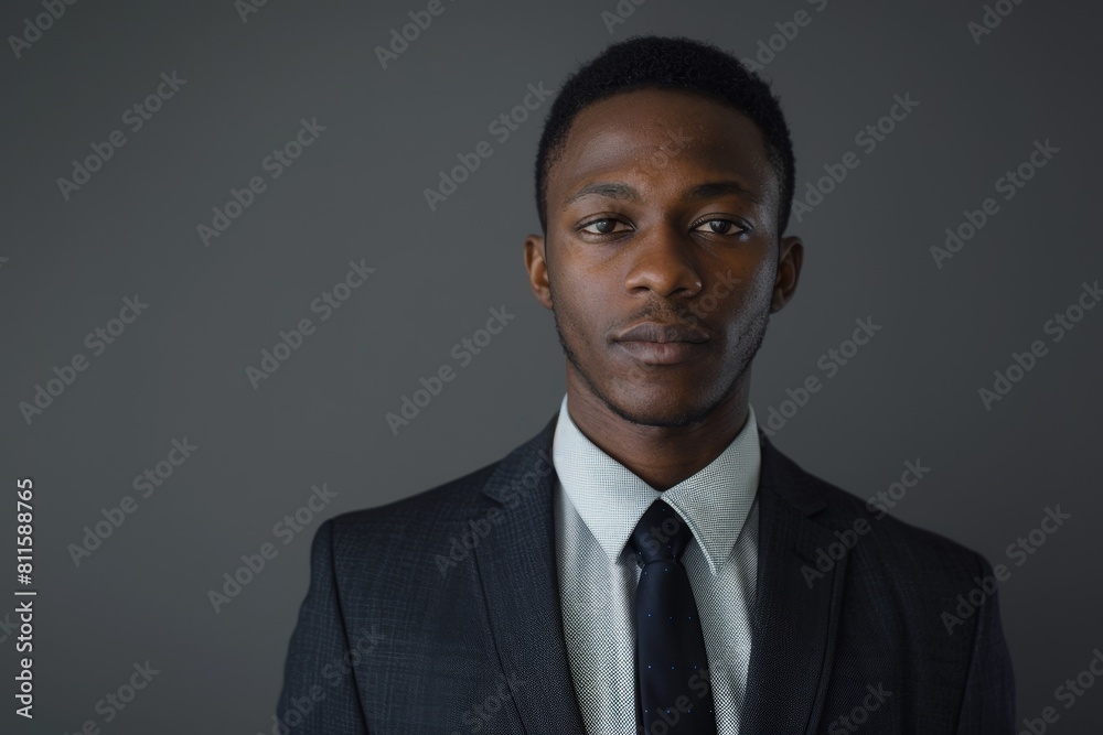 Serious young businessman in formal attire
