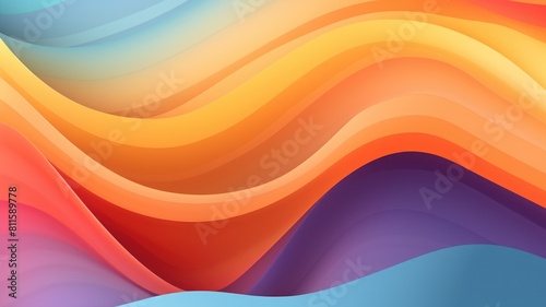 Abstract wavy pattern in vibrant orange and blue hues. Abstract artwork with colorful waves that appear to be flowing and swirling across the background. Dynamic background for modern design. AIG35.