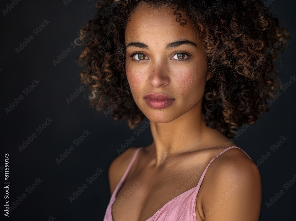 Confident young woman with curly hair Confident young woman with curly hair