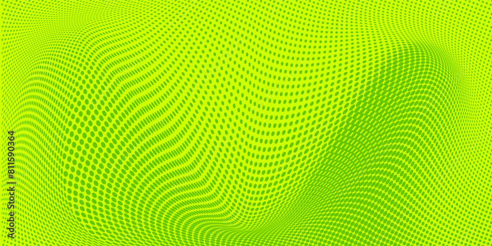 Dots halftone yellow green color pattern gradient texture background.