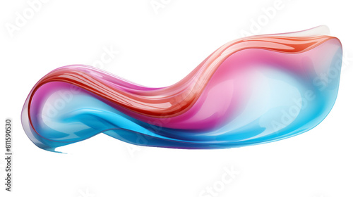 Abstract Colorful Gradient Flowing Shape on Transparent Background.