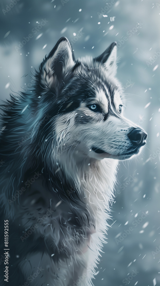 Beautiful husky, standing, , cellphone, smartphone background or wallpaper. Beautiful husky, standing, , cellphone, smartphone background or wallpaper.