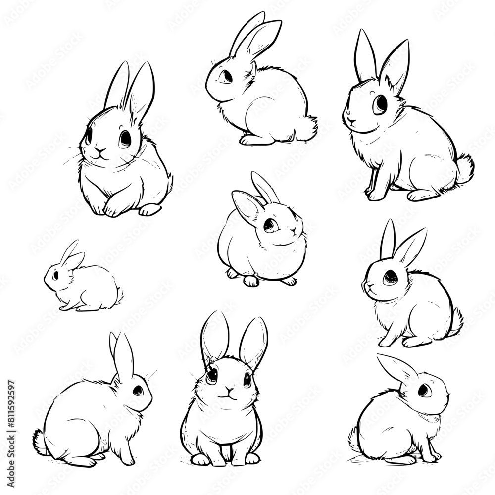 Baby Rabbit SVG, Rabbit Svg, Rabbit Clipart, Doodle Animal Svg, Doodle