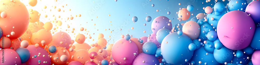 A colorful image of many different colored balloons