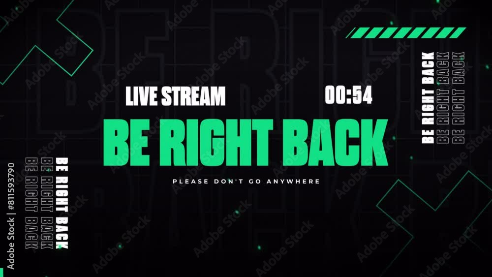 Live Stream Be Right Back One Minute Countdown Animation