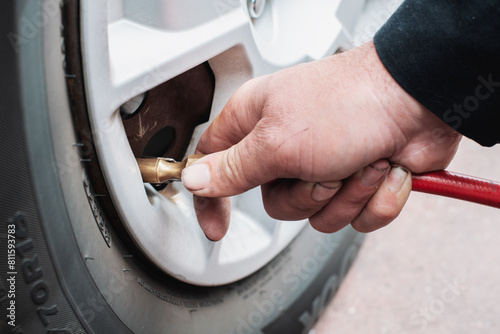 checking for air in a tire and filling air into a tire 