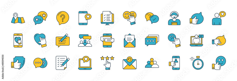 Feedback icons set. such as Location Mark, Question, Reliable, Social Media, Testimonials, Online Survey, Feedback, Chat, Support, Customer Experience and Bad Feedback vector illustration. Feedback icons set. such as Location Mark, Question, Reliable, Social Media, Testimonials, Online Survey, Feedback, Chat, Support, Customer Experience and Bad Feedback vector illustration.