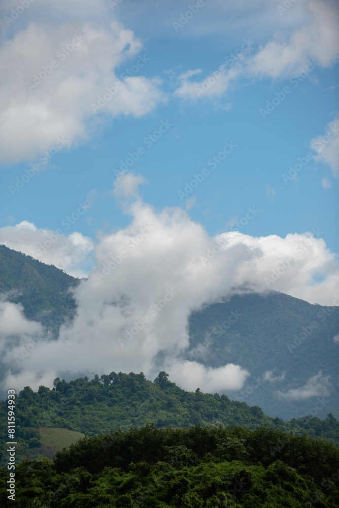 Green mountains and mist after rain. Green mountains and mist after rain.