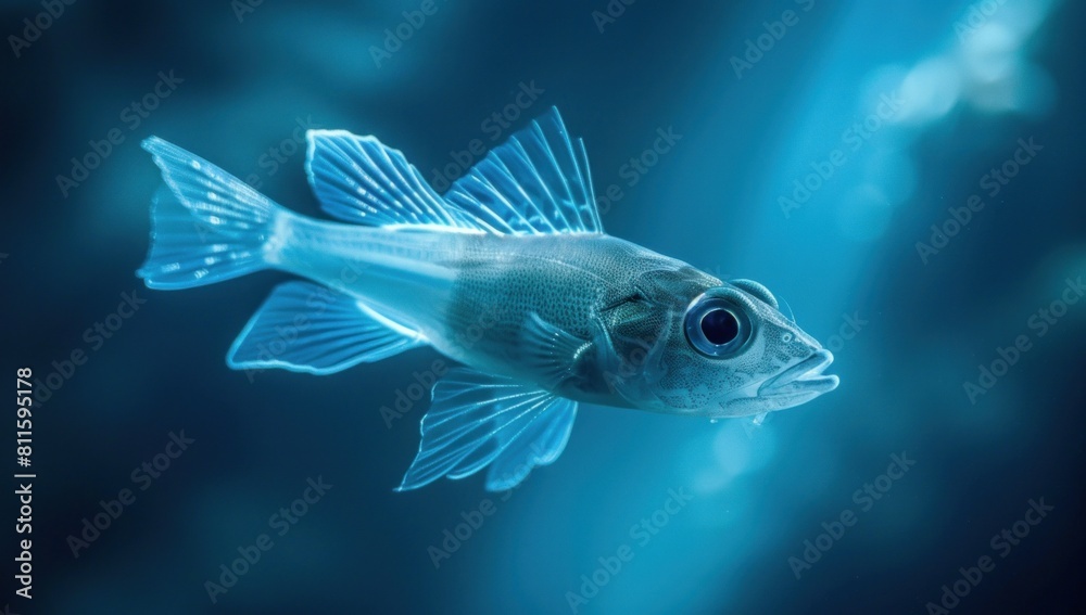 Experiment with backlighting techniques to create a halo effect around the deep-sea fish, adding an ethereal quality to the image. Experiment with backlighting techniques to create a halo effect around the deep-sea fish, adding an ethereal quality to the image.