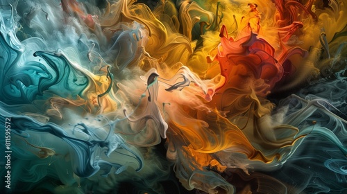 smoke colors mixing showing spectecular look of art photo