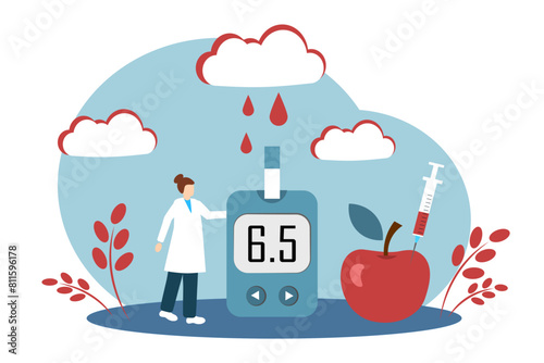 Diabetes mellitus. Endocrinologist. Glucometer. High blood sugar