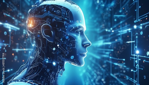 close up of a person working on a computer, printed circuit board with processor, abstract binary code, the head of the mind, Create a surreal scene featuring a person's face merged with a computer sc
