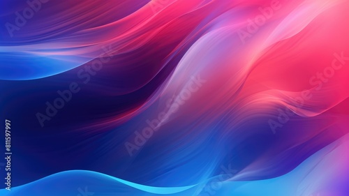 Vibrant abstract wavy background with a smooth blend of pink and blue hues. Digital art of abstract wave with gradient purple and pink watercolor. Concept for modern design and fluid motion. AIG35.