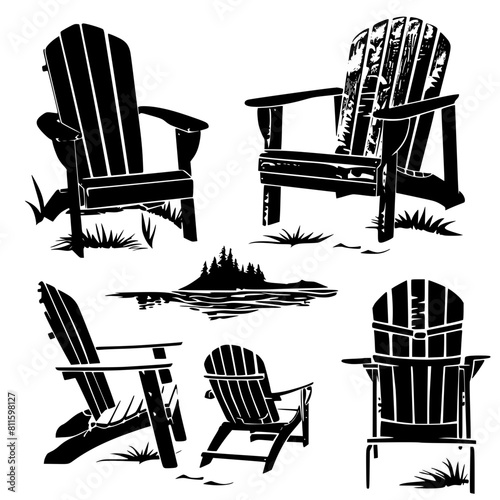 Adirondack Chair png, Adirondack Chair, Chair vector, Adirondack Scene SVG, Beach chair svg, Lounge chair svg, Muskoka clip art, Camping Cabin, Campfire Svg, Adirondack chair SVG, camping svg, forest,