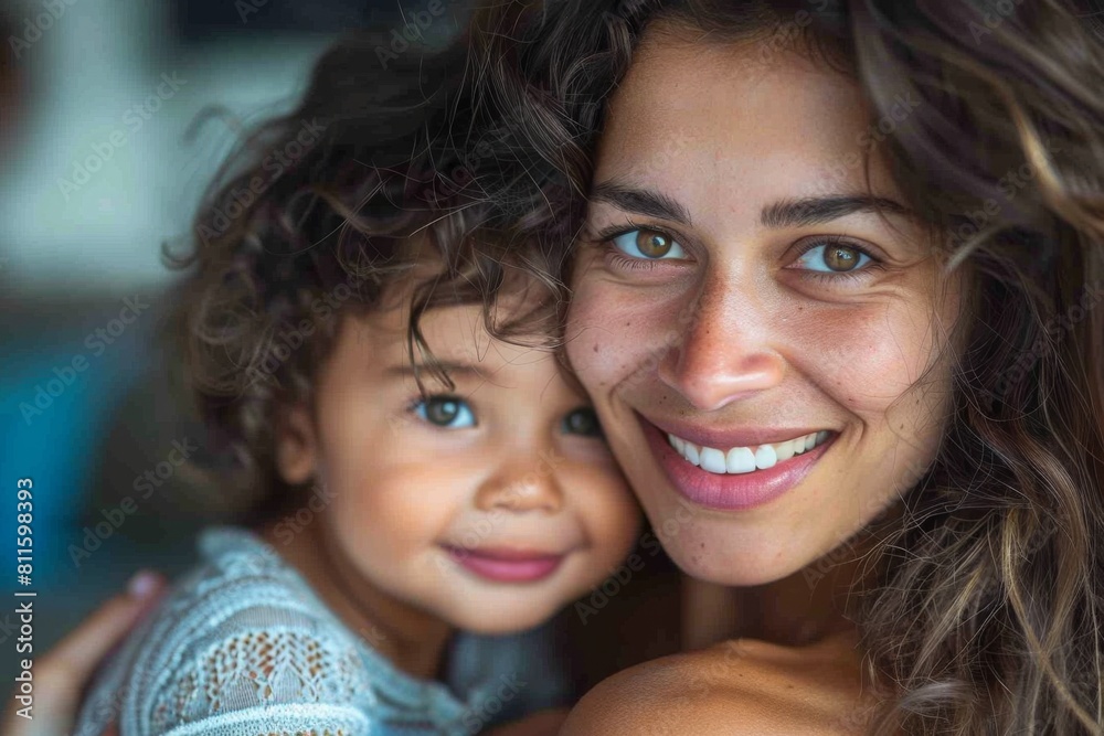 Happy Mother and her child created with Generative AI Happy Mother and her child created with Generative AI